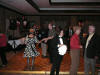 102. Barbara Barry dancing with Lenny Corbett, waitress, and Debbie and Butch Crosbie